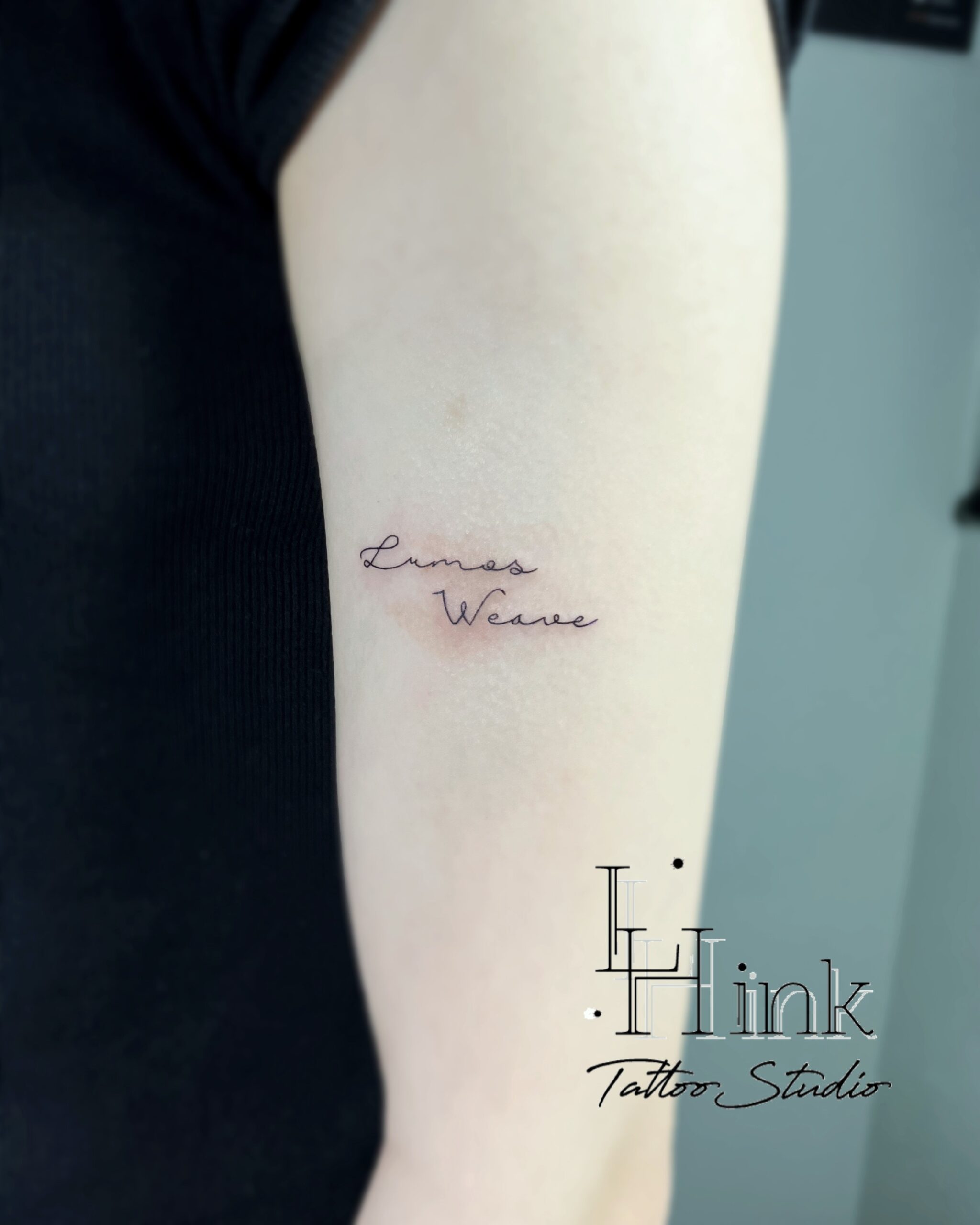 東京吉祥寺のタトゥースタジオLH ink Tattoo Studioで施術した ラインワーク&レタリング