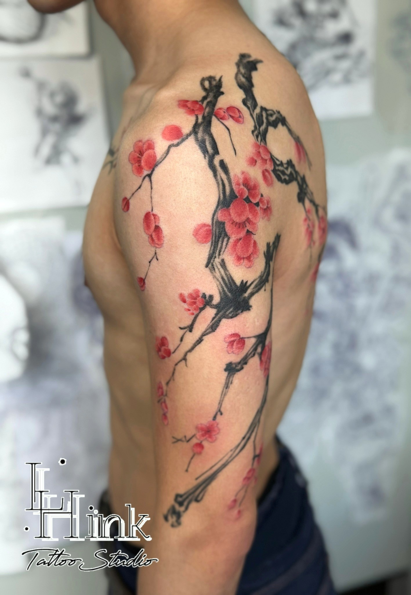 東京吉祥寺のタトゥースタジオLH ink Tattoo Studioで施術した 梅の木