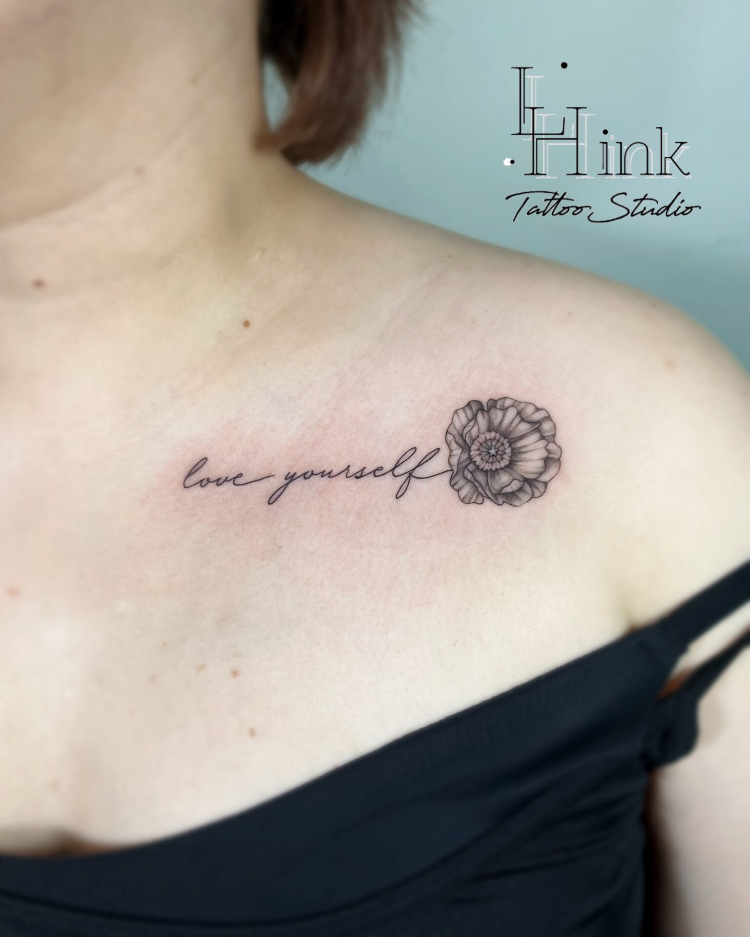 東京吉祥寺のタトゥースタジオLH ink Tattoo Studioで施術した lettering＆flower