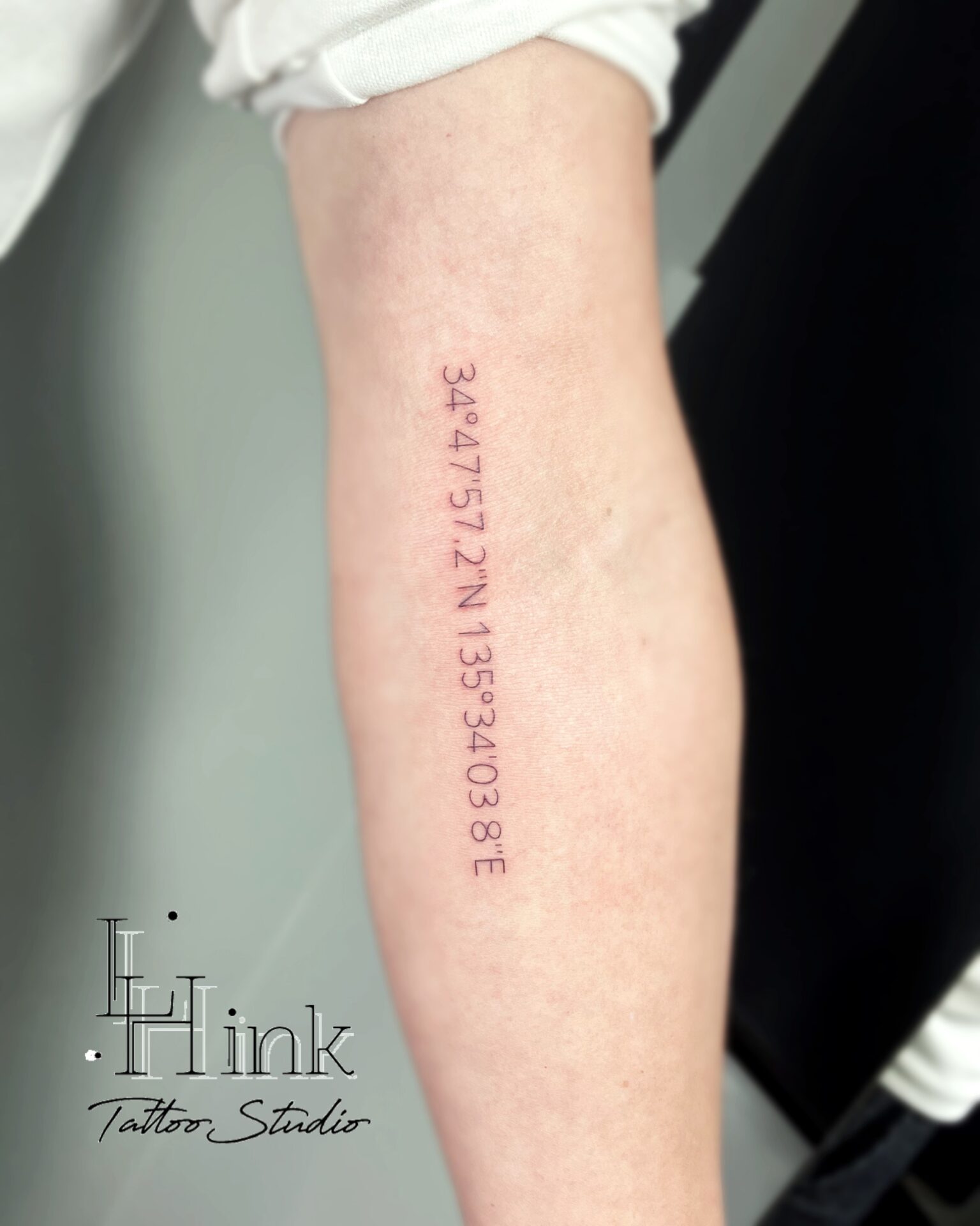 東京吉祥寺のタトゥースタジオLH ink Tattoo Studioで施術した 経度緯度