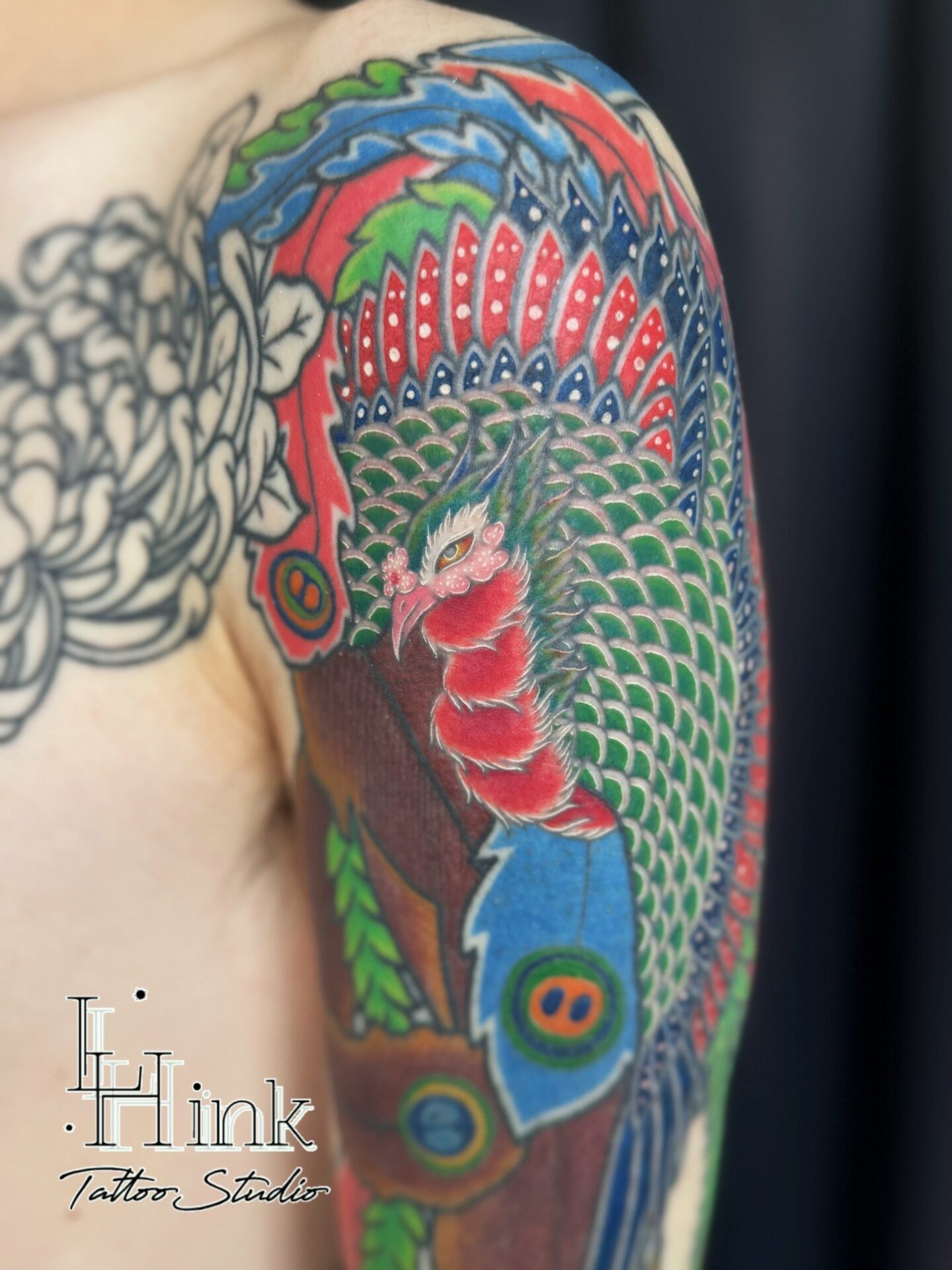 東京吉祥寺のタトゥースタジオLH ink Tattoo Studioで施術した 鳳凰