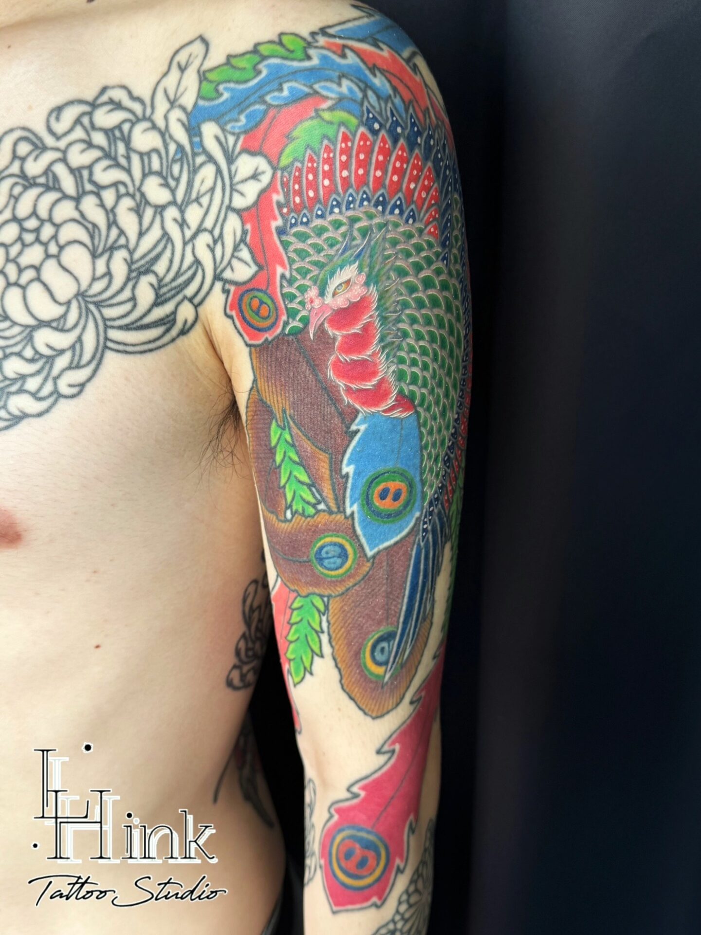 東京吉祥寺のタトゥースタジオLH ink Tattoo Studioで施術した 鳳凰