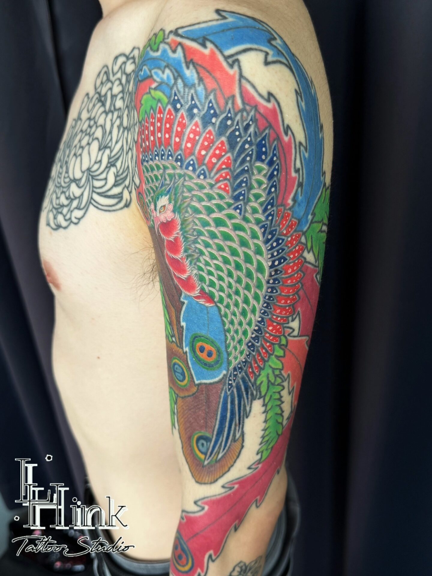 東京吉祥寺のタトゥースタジオLH ink Tattoo Studioで施術した 鳳凰