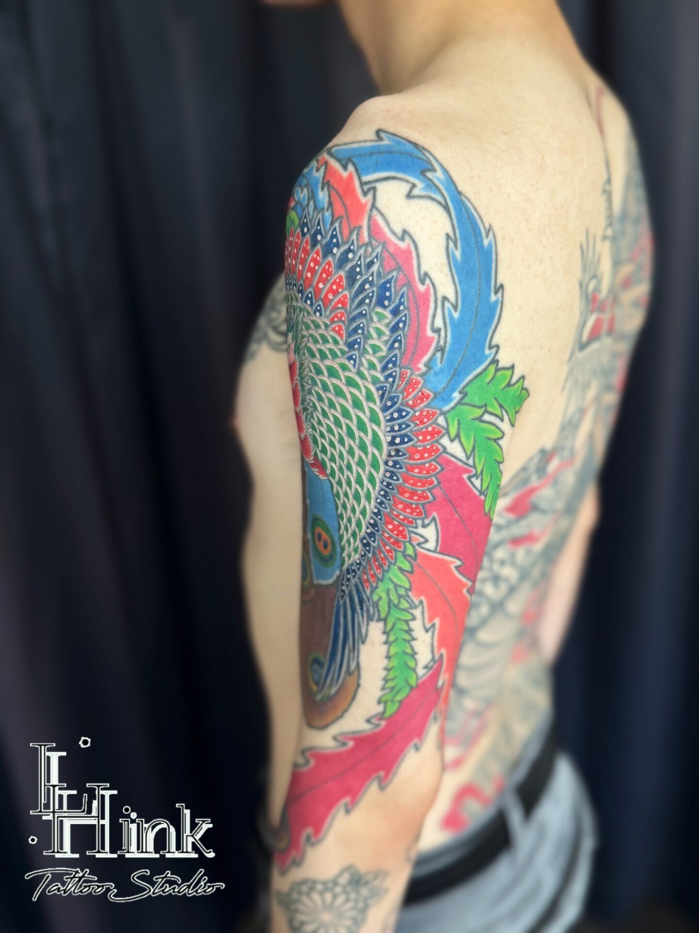 東京吉祥寺のタトゥースタジオLH ink Tattoo Studioで施術した 鳳凰