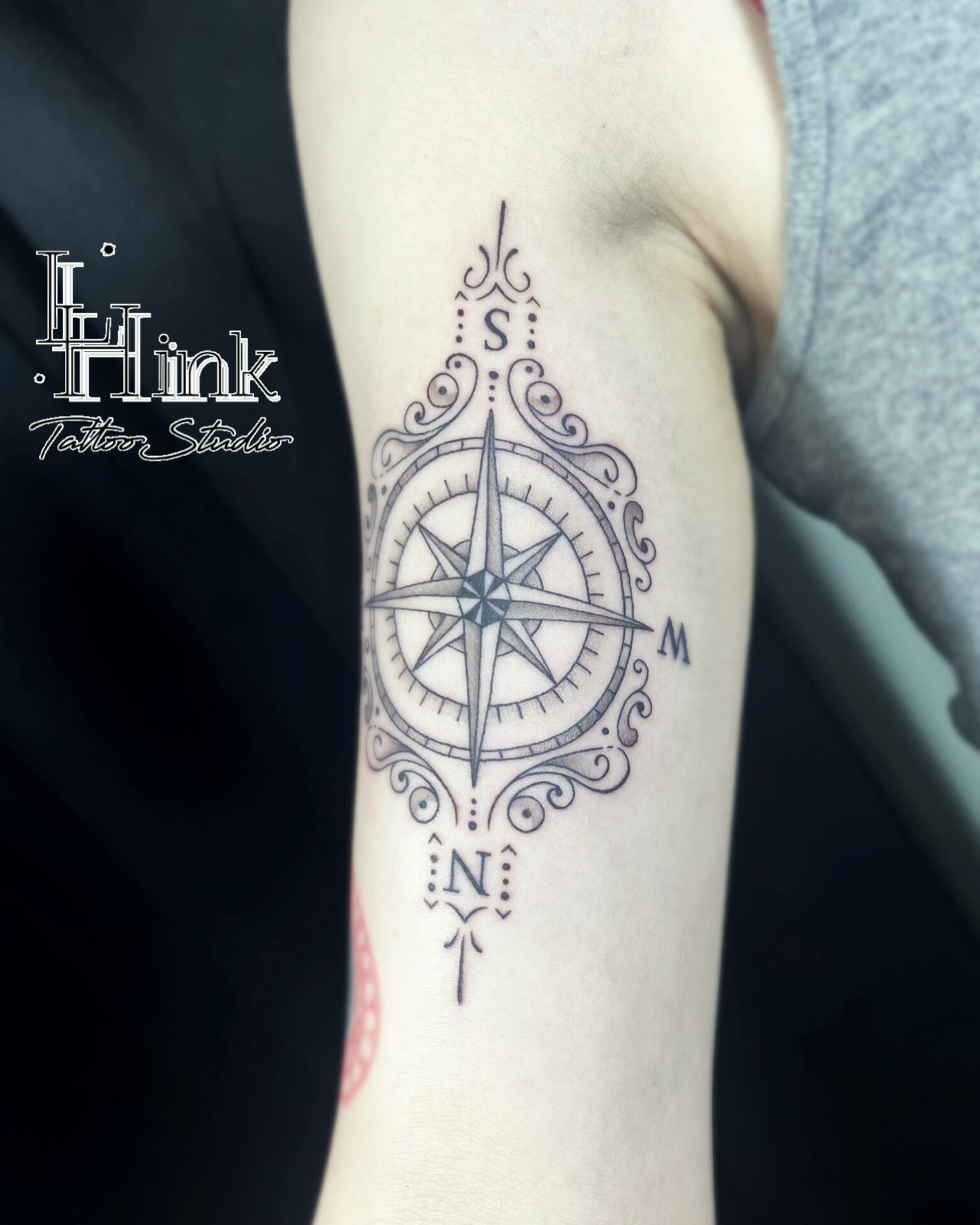 東京吉祥寺のタトゥースタジオLH ink Tattoo Studioで施術した Compass