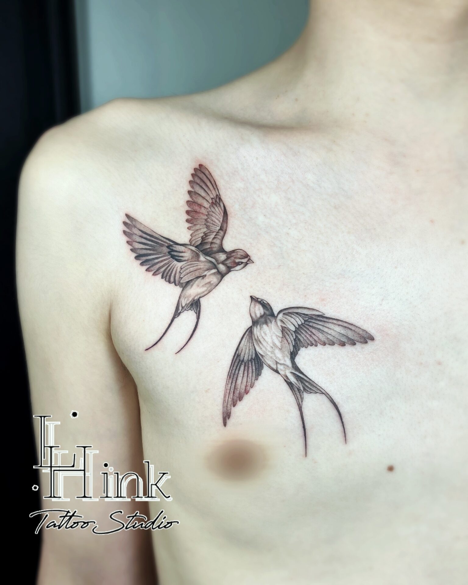 東京吉祥寺のタトゥースタジオLH ink Tattoo Studioで施術した 番の燕