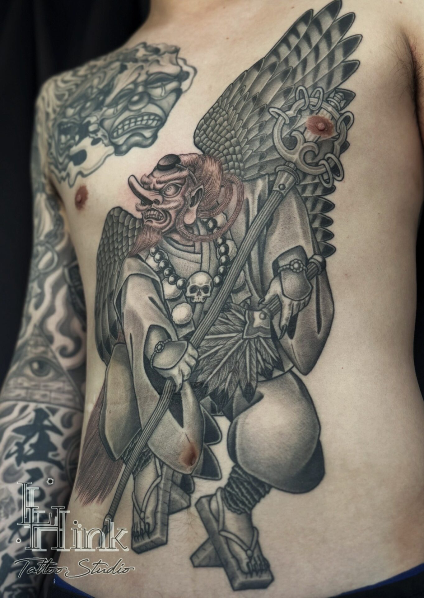 東京吉祥寺のタトゥースタジオLH ink Tattoo Studioで施術した 大天狗